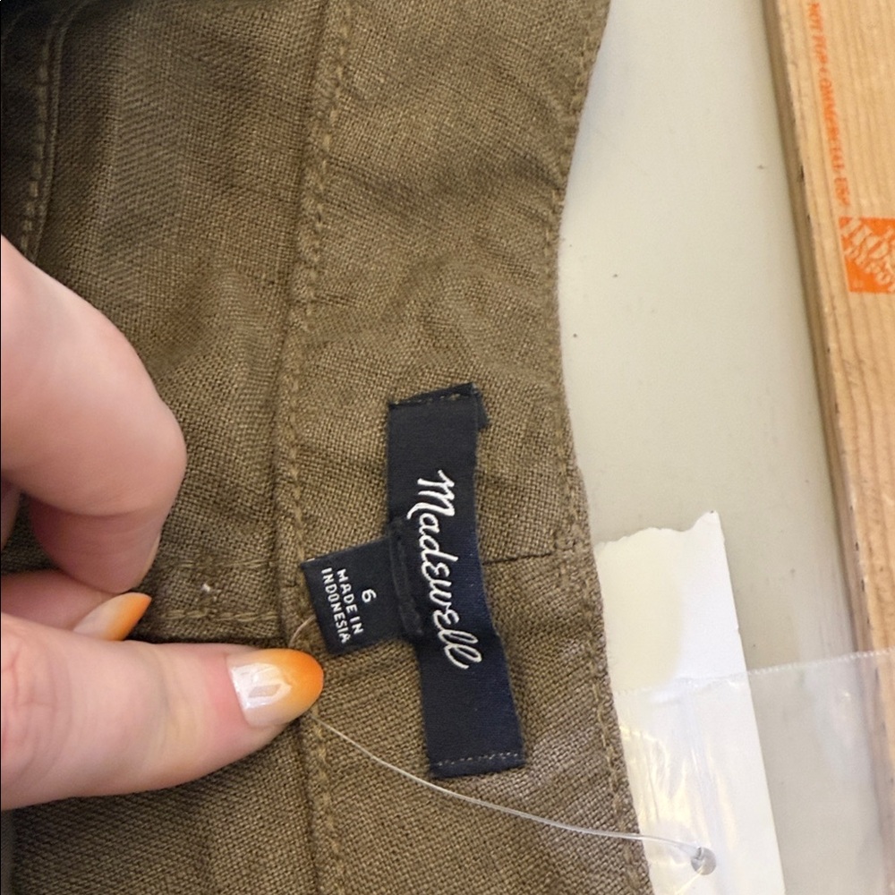 Madewell The Zoe Relaxed Wide Pant in 100% Linen Size 6 - Picture 7 of 11